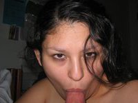 Chubby latina wife sucking dick