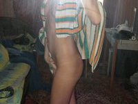 Russian amateur blonde nude in her room
