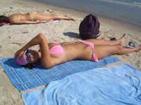 Cute amateur girl sunbathing nude