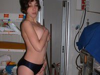 Sexy italian wife nude at home