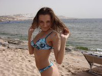 My wife posing at beach