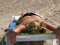 Sexy amateur blonde sunbathing