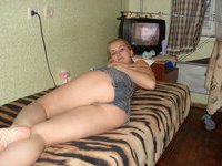 Russian amateur blonde posing on cam