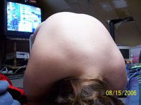 Ugly amateur slut showing her tits