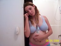 Ugly amateur slut showing her tits