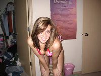 Amateur teen posing nude in her room