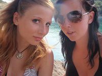 Two hot amateur sluts at vacation