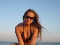 Russian amateur girl posing at beach