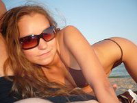 Russian amateur girl posing at beach