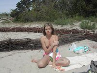 My gf sunbathing topless