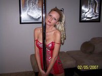 Hot amateur blonde with fake tits