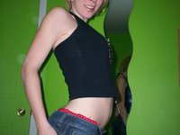 Teenage amateur girl posing in her room