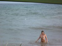 My wife naked at beach