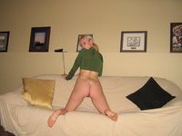 Amateur blonde naked at home