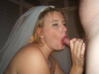 Blowjob from sexy bride