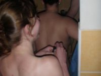 Amateur threesome at shower