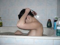 Sexy amateur brunette in shower