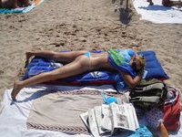 Cute amateur blonde on vacation at Spain