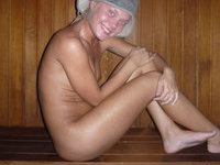 Blonde russian teen at sauna