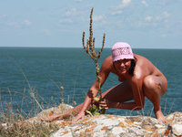 Russian GF posing nude outdoors