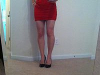 Wife in a red dress