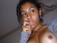 Ebony amateur girl topless