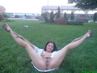 Amateur brunette nude outdoors