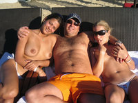 Lucky man with two girls