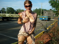 Amateur girl nude in public