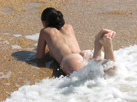 Amateur GF nude at beach