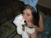 Hot GF in bunny costume posing