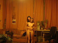 Naked amateur girl with katana