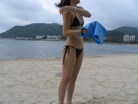 Asian amateur girl at beach