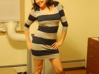 Cute amateur wife posing at home