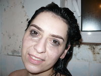 Brunette amateur wife in bathroom