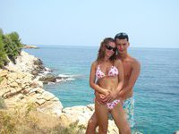 Real amateur couple at vacation