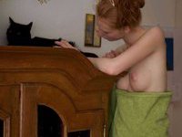 Curly redhead amateur wife