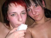 Two russian GFs at sauna