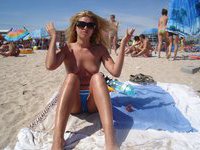 Blonde amateur girl at vacation
