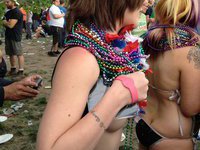 Chicks at a music festival