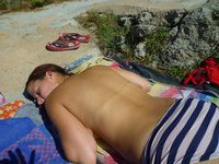 Amateur girls sunbathing topless