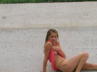 Teen GF posing nude at water