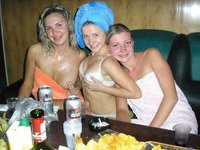 Six russian amateur girls at sauna
