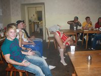 Redhead stripper at bachelor party