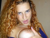 Curly redhead amateur babe