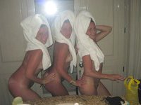 Three amateur GFs sunbating