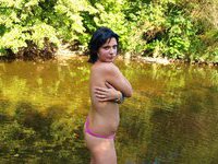 Amateur nudists at forest