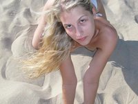My wife naked at beach