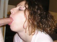 Curly amateur wife sucking dick