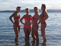 Four hot amateur girls at besch